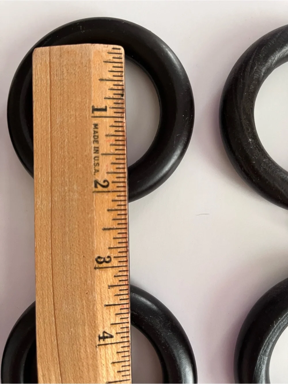 Lot of 18 Wooden Drapery Rings with Eyelets Espresso Brown